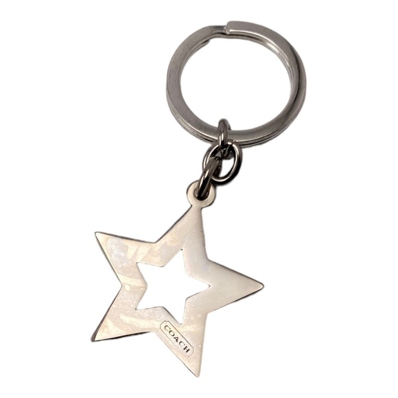 COPY - Coach Retired and Rare Silver Star w Turquoise Crystals Keychain NWOT - Picture 2 of 2